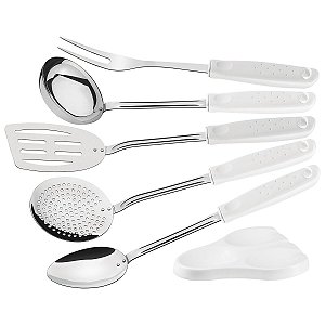 Jogo Utensílios Inox Cabo Branco Tramontina 25699808