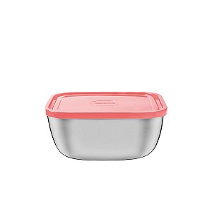 Pote Freezinox Quadrado Inox Salmão 16Cm 1,5L Tramo 61221165