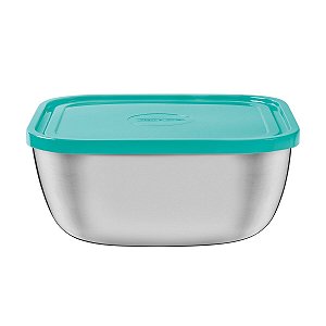 Pote Freezinox Quadrado Inox Verde 23Cm 4L Tramonti 61221237