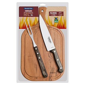 Kit Churrasco Inox Castanho Polywood T Tramontina 21198914