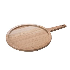 Tábua P/ Pizza Madeira Teca C/ Cabo 40Cm Tramontina 13265050