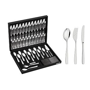 Faqueiro Inox Mesa Estojo Madeira 76Pçs Tramontina 66950307