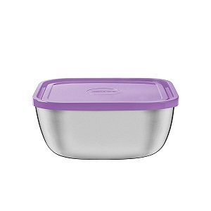 Pote Freezinox Quadrado Inox Lilás 19Cm 2,4L Tramon 61221194