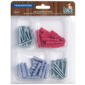 Jogo Buchas E Parafusos 60 Peças Tramontina 43505001