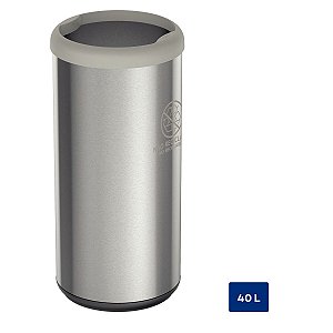 Lixeira Inox Cápsula Selecta 40L Polido Tramonti 94539226