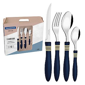 Faqueiro C/ Facas P/ Churrasco 24 Peças Tramontina 23499363