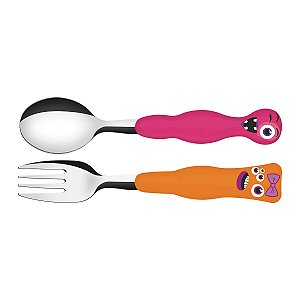 Jogo Talheres Infantil Colorido Monster Tramontin 23799495