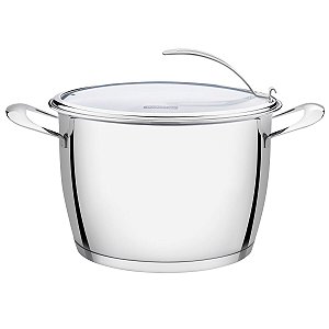 Panela Caldeirão Inox Tampa Vidro 24Cm 7,5L Tramont 62365244