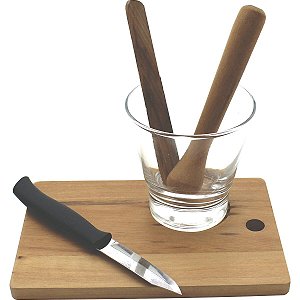 Kit Caipirinha Tábua Copo Pilão Faca Tramontina 10239506