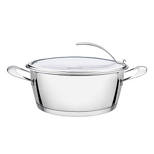 Caçarola Rasa Inox Triplo Vidro 22Cm 3,3L Tramontin 62363224