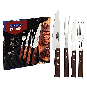Garfo Faca Talher Churrasco Inox Pampa Tramontina 22299011