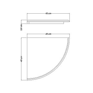 Prateleira Canto 40Cm Pinus Natural Tramontina 91200004