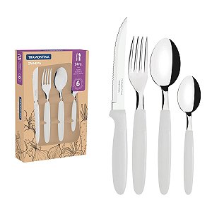 Faqueiro Inox 24Pc Ipanema Branco Tramontina 23398872