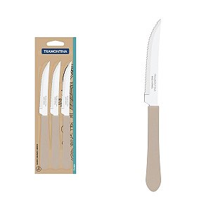 Conj Facas Churrasco Inox 3Pc Leme Cinza Tramontina 23180334