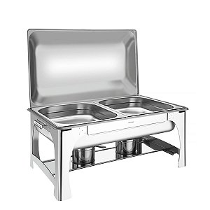 Rechaud Retangular Aco Inox 2 Cubas 1/2 Tramontina 61040220