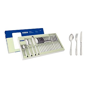Faqueiro Aço Inox Com Faca De Mesa 24 Pç. 66902000