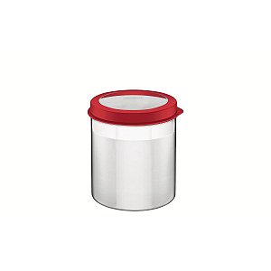 Pote Aço Inox Com Tampa Plástica Ø 14Cm 61227142