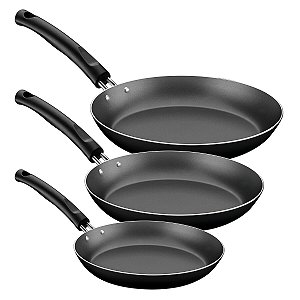 Jogo Frigideiras Alumínio 3Pc Preto Tramontina 27899452