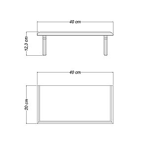 Prateleira Reta 40X20Cm Natural Tramontina 91240042