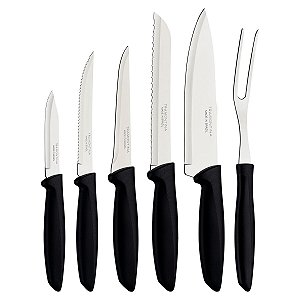 Jogo Facas Inox 6Pc Plenus Preto Tramontina 23498051