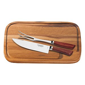 Garfo Faca Tábua Carne Jogo Churrasco Tramontina 21599758