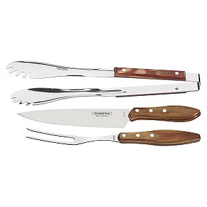 Garfo Faca Pegador Jogo Churrasco Polywood Tramonti 21198461