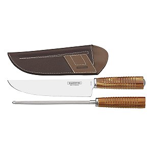 Jogo Facas Cepo Churrasco Natural Polywood Tramont 21199495