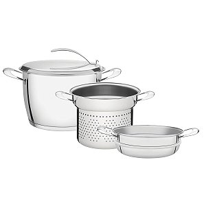 Jogo Panelas Fundo Triplo Inox 3 Ventura Tramontina 65360070