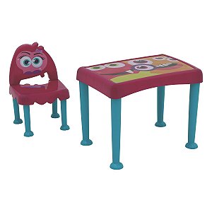 Mesa Cadeira Infantil Kids Monster Rosa Tramontina 92485670
