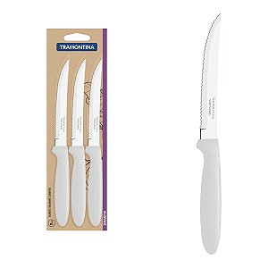 Facas Para Churrasco Ipanema Inox Branco 3 Peças 23360385