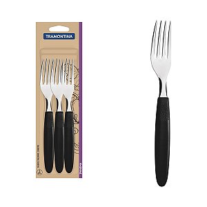 Conjunto Garfos Mesa Ipanema Inox Preto 3 Peças 23362300
