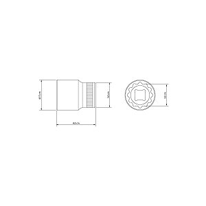 Soquete Estriado 1/2 32 Mm Tramontina 43601132