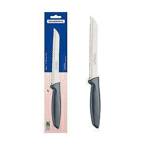 Faca Pão Plenus Inox E Cabo Polipropileno Cinza 7" 23422167