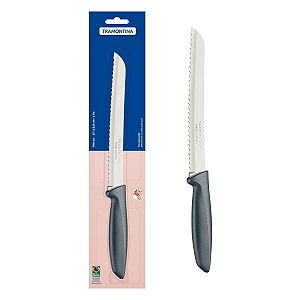 Faca Pão Plenus Inox E Cabo Polipropileno Cinza 8" 23422168