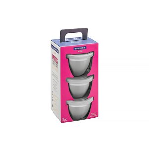 Potes Freezinox Inox Tampa Plástica 3 Peças Inox 64220180