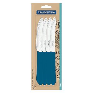Facas Para Churrasco Leme Inox Azul Oceano 12 Peças 23180994