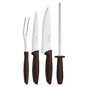 Kit Churrasco Plenus Inox Marrom 4 Peças 23498436