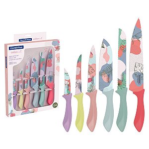Jogo Facas Inox 6Pc Colorcut Mis Tramontina 23099732