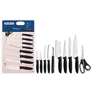 Jogo Facas Inox 10Pc Plenus Preto Tramontina 23498065