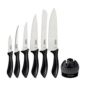Jogo Facas Inox 7Pc Affilata Preto Tramontina 23699060