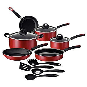 Kit Cozinha Aluminio 10Pc Everyday Vermelho Tramont 27899205
