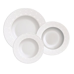 Jogo Pratos 18 Pcs Alicia Porcelana Tramontina 96011286