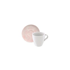 Conj Xicara E Pires Cha Rose Porcelana Tramontina 96580010