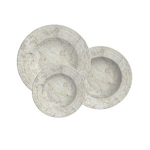 Jogo Pratos 12 Pcs Travertino Porcelana Tramontina 96589001