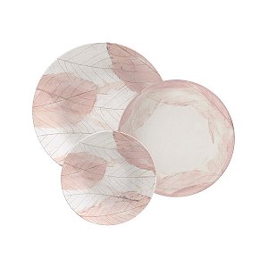 Jogo Pratos 18 Pcs Rose Porcelana Tramontina 96589005