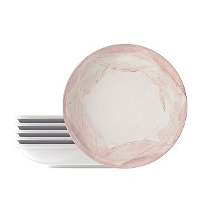 Kit Prato Fundo 22Cm 6Pcs Rose Porcelana Tramontina 96950033