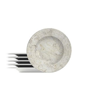 Kit Prato Sobremesa 21Cm 6Pcs Travertino Tramontina 96950035