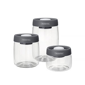 Jg.Pote Vidro Tp.Vacuo 3Pcs.Purezza Tramontina 64220750