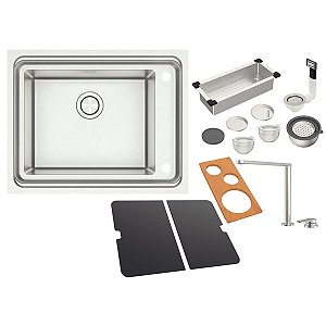 Cuba Sobrepor Inox Deep 50 2F + Aces Tdc Tramontina 93913103