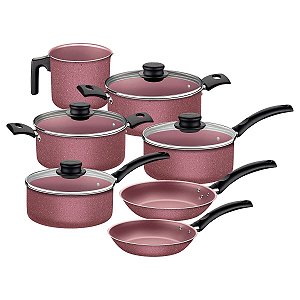 Jogo Panelas Alumínio 7Pc Turim Rosa Tramontina 20297461